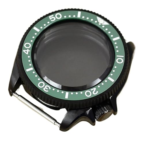 AHYYLKLPER 38mm Ms. Watch�P�[�X �p�[�c �T�t�@�C�A�K���X Skx007/013�p Nh35 Nh36 4R36 ���[�u�����g 28.5mm������ �u���b�N �u���[ �Z���~�b�N�x�[�� �E�H�b�`�P�[�X(�\���b�h�{�g���J�o�[2)