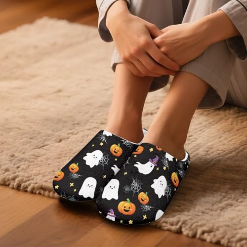 Women's Fuzzy Slippers Slip on Warm House Slippers Closed Toe Indoor Outdoor Shoes for Women Men3