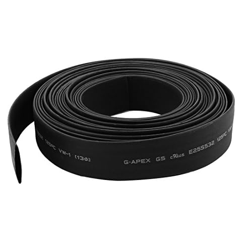 Sourcingmap 13mm Heat Shrink Tubing 5m Black Cover