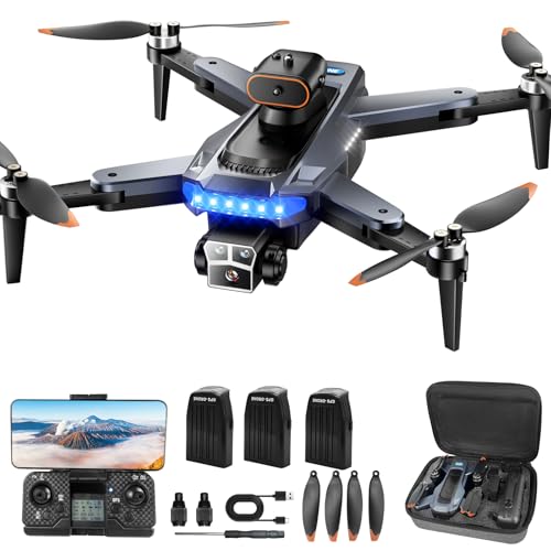Drones with Camera for Adults 4K, GPS Auto Return & Follow Me Drone, Under 249g Foldable Quadcopter with Brushless Motor, Obstacle Alert, 3 Batteries for Beginners (Age 14+, Medium)