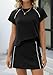 PRETTYGARDEN Women's 2026 Summer 2 Piece Skirt Sets Short Sleeve Shirts Tops Skorts Matching Workout Clothes Travel Outfits (Black,Large)