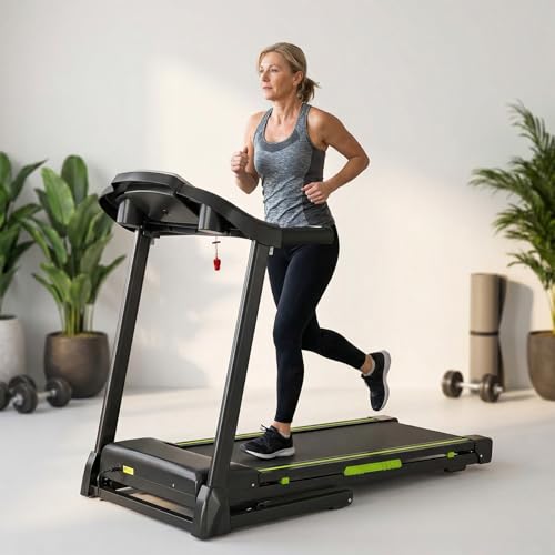 Image of 3.5 Horsepower Portable Foldable Treadmill with Handles, Treadmills for Home, 4% Slope Home Walking Running Treadmill 0.5 to 7.5 MPH 330 Lb Weight Capacity