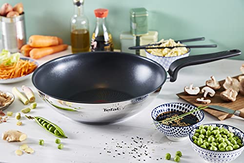 Tefal Primary E3091904 Wok Pan 28 cm Premium Stainless Steel, Healthy Non-Stick Coating, Induction 6 Gallery Image