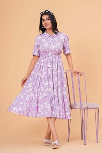 Image of Women's Stylish Floral Printed One-Piece Maxi Dress for Women - Elegant Long Dress