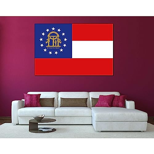 Lienzo decorativo de la bandera del estado de Georgia ZELLART WTD que evoca tus mejores recuerdos