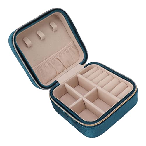 Organizador de Caixa de Joias de Veludo para Viagem, Estojo Portátil de 2 Camadas de Veludo para Arm