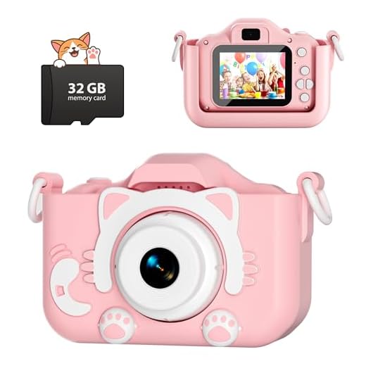 CIMELR Kids Camera Toys for 3 4 5 6 7 8 9 10 11 12 Year Old Boys/Girls, Kids Digital Camera for Toddler with Video, Christmas Birthday Festival Gifts for Kids, Selfie Camera for Child, 32GB TF Card
