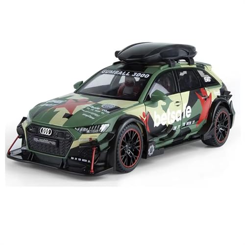 Image of SPITEN Audi RS6 Militery Supercar 1:24 Diecast Scale Model Metal Pull Back Toy car for Kids with Openable Doors & Light, Music Toy Vehicle for Kids - Colors as Per Stock