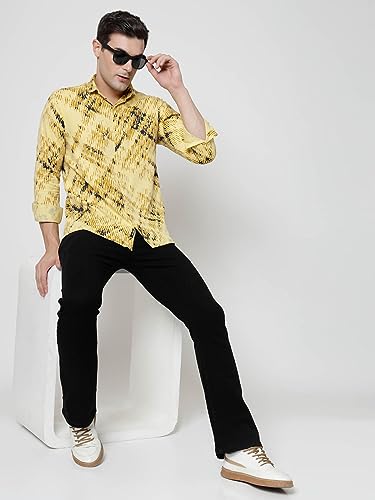 Image of ELYYORK Adwyn Peter Men's Cotton Printed Regular Fit Casual Shirt |Full Sleeve Shirt for men|shirt for men|men's shirt