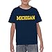 UGP Campus Apparel YS01 - Michigan Wolverines Basic Block Youth T-Shirt - Medium - Navy