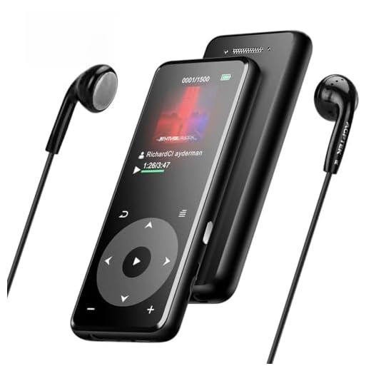 AGPTEK Reproductor Mp3 8 GB Bluetooth 4.0 de Metalico con Altavoz Incorporado y Radio FM, Botón Táctil, Pantalla TFT a Colores de 1.8 Pulgadas, Apoya Extención hasta 128 GB, Negro A16TB
