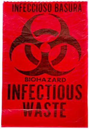 Biohazard Waste Disposal Bag (10 Gal) 24" X 24" (Roll of 50)