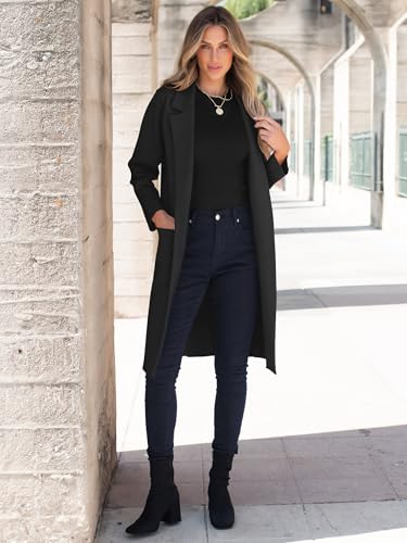 Image of ANRABESS Womens Cardigan Sweater 2026 Fall Outfits Knitted Lapel Long Coats Coatigans
