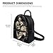 Freewander Witch Skull Print Small Backpack Purse for Women Teen Girls Fashion Leather Mini Backpack Lightweight Travel Rucksack Casual Shoulder Bag Tote Bag Handbag