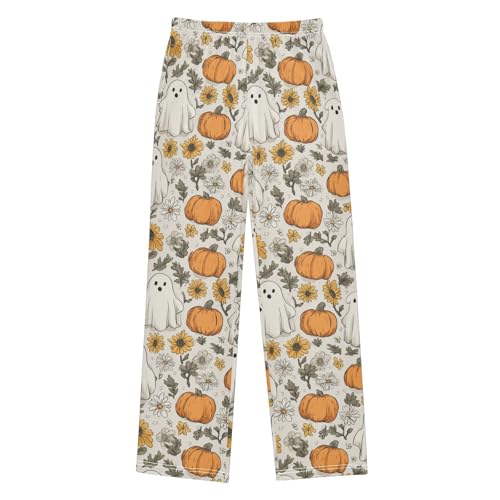 Halloween Pajama Pants Pumpkin Blossom Ghost Long Sleep Pants Lounge Bottoms