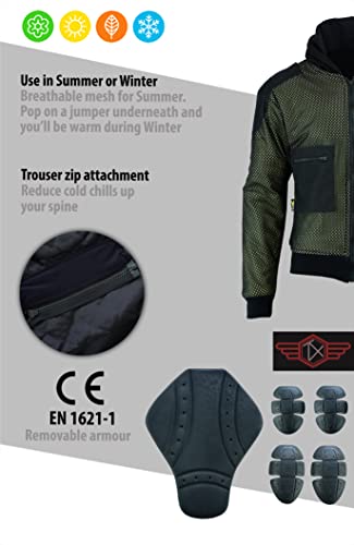 Texpeed Giacca da moto con cappuccio da uomo