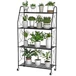 VyGrow Plant Stand, Plant Shelf for Indoor Outdoor, Heavy Duty Metal Outdoor Plant Stand Holder Rack for Living Room Balcony and Garden, (4 Tier)