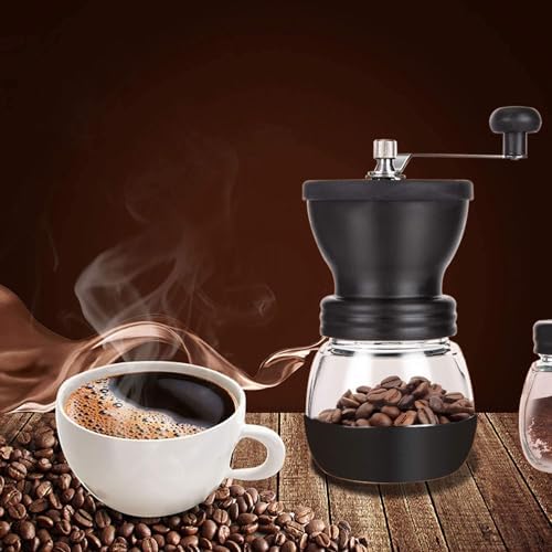 PARACITY Manual Coffee Grinder, Ceramic Burr, 2 Glass Jars, 11oz per Jar - 5