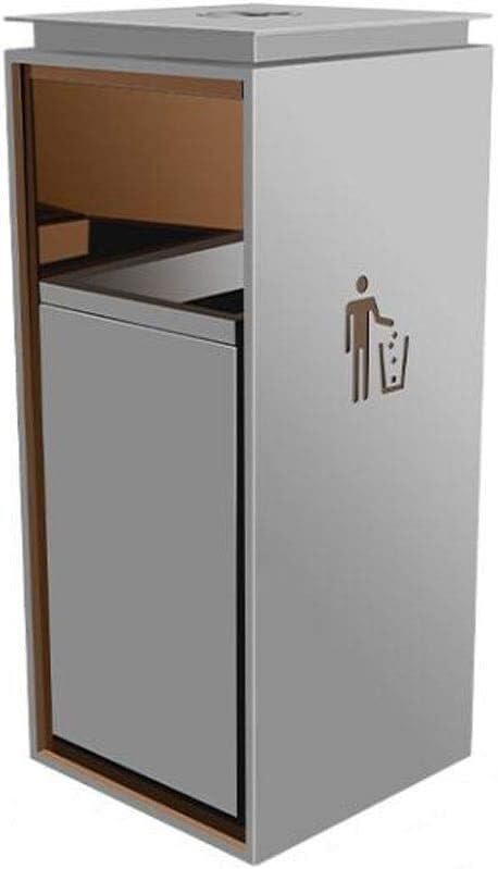 Poubelle cendrier vertical en acier inoxydable au design carré durable