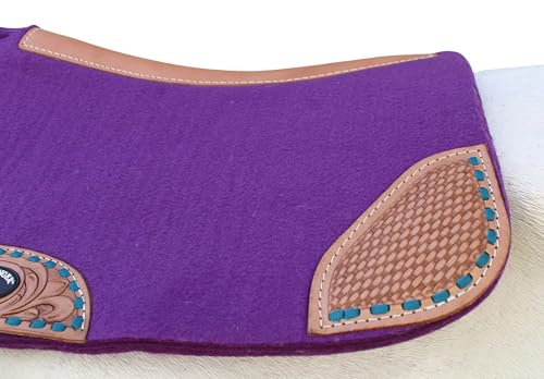 CHALLENGER Horse Saddle PAD Western Contoured Wool Felt Moisture Wicking Purple 39RT04PR by CHALLENGER - Used condition - Image 3
