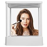 FRCOLOR Reverse Makeup Mirror 9.05X7.48 Inch Non Reversing Vanity Mirror True Image Reflection Desktop Standing for Home and Travel