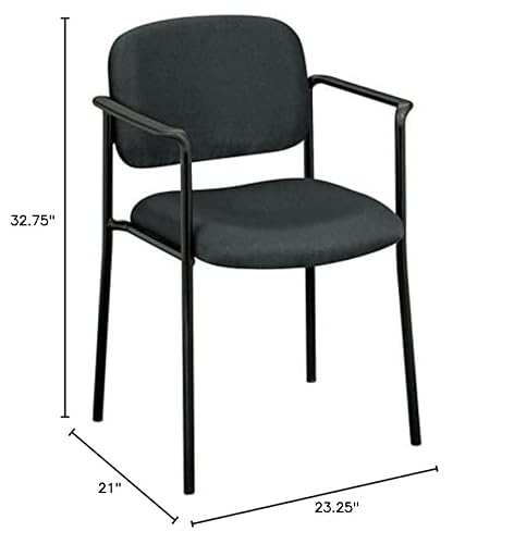 Hon Scatter Guest Chair - Upholstered Stacking Chair With Arms, Office Furniture, Charcoal (Hvl616) #TOP23