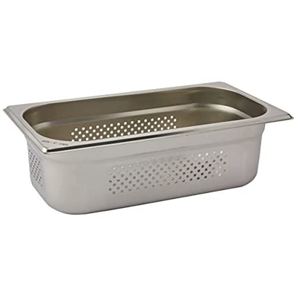 SARO BUDGET LINE Recipiente GN 1/3 perforado, acero inoxidable, 100 mm de profundidad, para ollas a vapor y baño maría, 4 l
