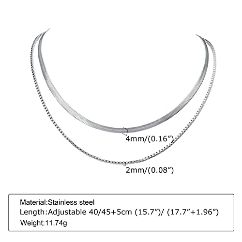 Collier acier inoxydable de qualité supérieure avec double chaîne 20 pouces
