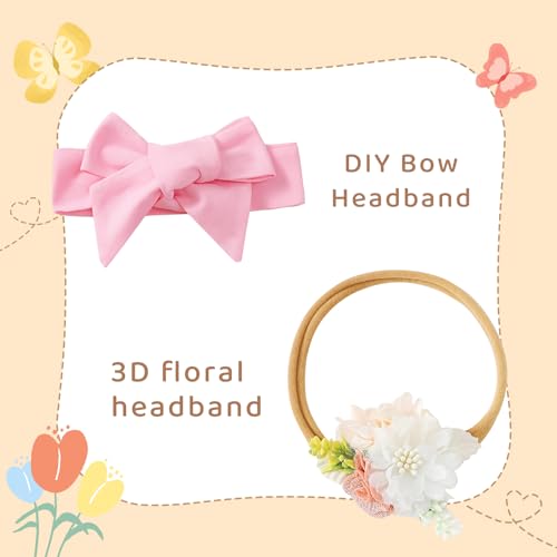 Newborn Infant Baby Girl Princess Bowknot Dress with Headband, Flower Tulle Dress Wedding Birthday Party Photography Outfits3