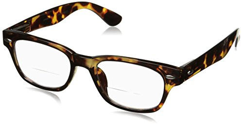 Peepers by PeeperSpecs Clark Square Reading Glasses, Tortoise - Bifocal Lenses, 49 mm + 2