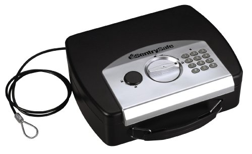 SentrySafe SENTRY P008E Compact Electronic Safe, Black, 1.9 x 9.8 x 7.1 inches