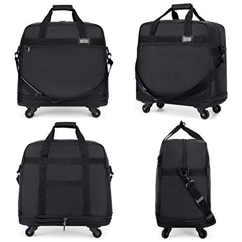 Ailouis Rolling Luggage Foldable Duffel Carry-on Bag For Travel Suitcase