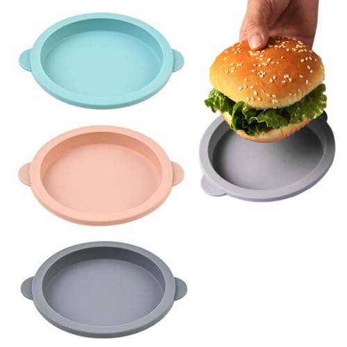 LONZIKP Moule Silicone Air Fryer | Lot de 3 Ronds Ø 10cm pour Muffins, Œufs, Pancakes & Gâteaux | Antiadhésif, Réutilisable & Compatible Four & Friteuse...