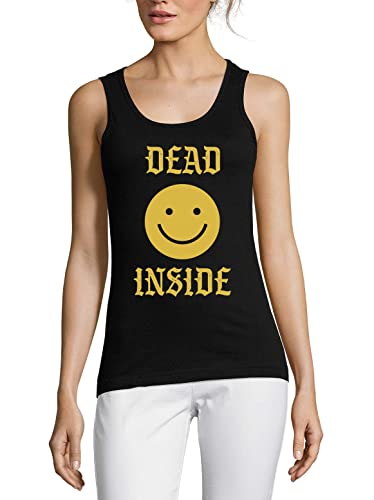 Débardeur en coton pour femme noir léger et respirant avec motif drôle