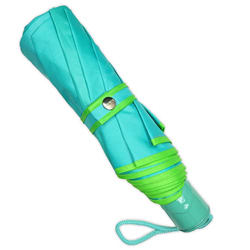 Image of VEVEY 3 Fold Umbrella - Compact Travel Light Automatic, Wind Resistant, Mono Silver Coated - Ladies Umbrella