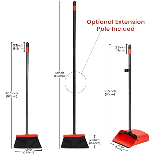 Image of TreeLen Broom and Dustpan Set, 52 inch Broom and Dust Pan Combo for Home