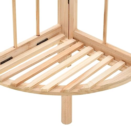 Estantería esquinera de madera noble en tono beige de diseño estable 6