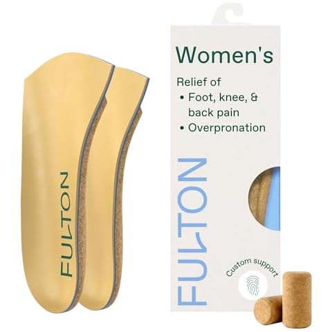 Fulton Universal Shoe Inserts For Women with Custom Molding & Arch Support - Everyday Cork Inserts for Shoes without Removable Insoles - Prevent Overpronation & Plantar Fasciitis (Womens Size 10.5-11) Cover