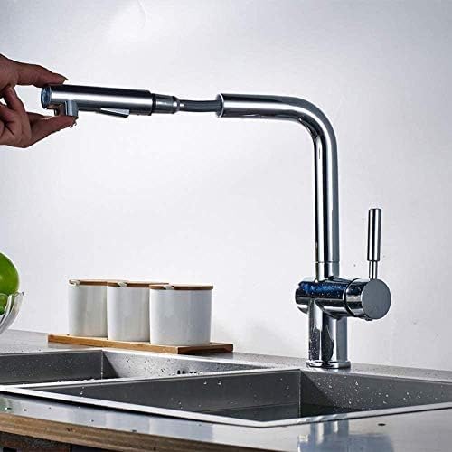 Mitigeur de cuisine avec douchette extractible robinet monocommande noir mat pour évier
