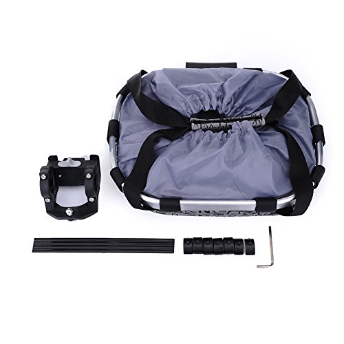 Cesto de bicicleta e bolsa de transporte para cães – Cesta de bicicleta dobrável destacável para ani