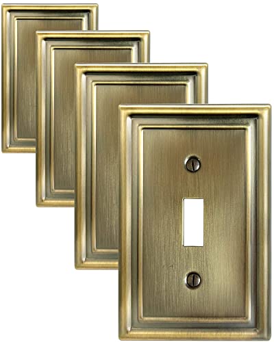 La Mejor comparativa de Interruptores antiguos - solo los mejores. 37 ZILLSEA - Cubiertas para interruptor de luz, placa de pared de un solo interruptor, placa de pared decorativa de metal de latón antiguo, resistente a la corrosión, 1 banda,...