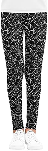 Kids Toddler Baby Girls Halloween Leggings Pumpkin Spider Net Print Leggings Long Pants Bottom Stretch Yoga Trousers (Spider Web, 6-8 Years)