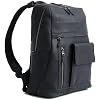 VELEZ Black Top Grain Leather Backpack + Small Messenger Bag For Men