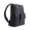 VELEZ Black Top Grain Leather Backpack + Garment Bag For Men