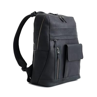 VELEZ Black Top Grain Leather Backpack + Garment Bag For Men