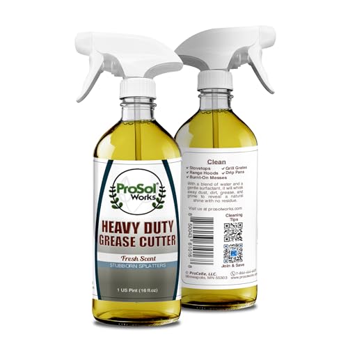 PROSOL WORKS Degreaser Cleaner Heavy Duty Cleaning Spray 16 oz - Kitchen Cleaner for Stubborn Splatters, Stove Top, Grill, Drip Pans, & Oven Cleaner - Safe on All Surfaces - Fresh Scent
