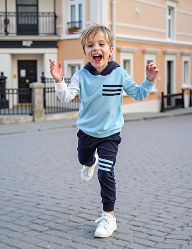 Image of Toddler Boy Clothes Long Sleeve Hoodie Sweatsuits Tops and Pants 2Pcs Boys Fall Winter Outfits Set