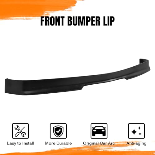 MODILOVER Front Bumper Lip Spoiler, Compatible with 1992-1998 BMW E36 3 Series (Not Fit M3), PU Black Ikon Style Add-on Front Splitter Air Dam Chin Protector