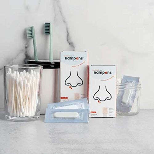 Image of Nampons for Nosebleeds - 12 Nasal Plugs with Clotting Agent to Stop Nosebleeds Fast. Trusted by Doctors, Nurses and First Responders. Safe and Effective for Children, Adults, and Seniors