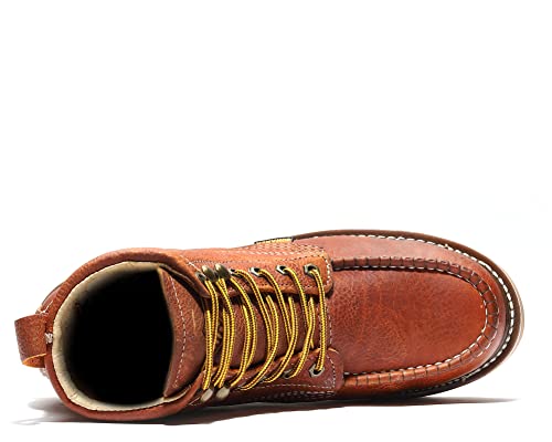 Bonanza Boots Frontier Dual 6" Work Boots for Men - Premium Leather Moc Toe, Steel Toe with Light-weight Dual Density Comfort Wedge Outsole; ASTM Rated4